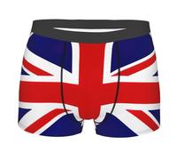 HJKdfv Boxer pour homme imprimé drapeau du Royaume-Uni, respirant, doux, extensible, confortable, classique pour homme à porter toute la journée, Noir , M