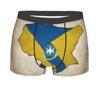 HJKdfv Boxer pour homme imprimé drapeau du Rwanda Map02, respirant, doux, extensible, confortable, classique pour homme à porter toute la journée, Noir , L