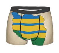 HJKdfv Boxer pour homme imprimé drapeau du Rwanda Map03, respirant, doux, extensible, confortable, classique pour homme à porter toute la journée, Noir , XXL