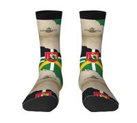 HJKdfv Commonwealth of Dominique Flag Map03 Print Adult Unisex Contrasting Pairs Crew Socks Respirantes Outdoor Casual Athletic Everyday Sports Socks For Men and Women, 3 noir, Taille unique