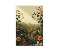 hjkhjt Idyllic Valley Flowers Winding Path Poster mural sur toile esthétique pour salon, chambre à coucher, 60 x 90 cm, style sans cadre