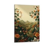 hjkhjt Idyllic Valley Flowers Winding Path Poster mural sur toile esthétique pour salon, chambre à coucher, 20 x 30 cm, style cadre