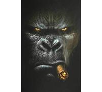 HJKLP Rogue Gorilla Monkey Cigare Fumer Peintures Gorilla Portrait Affiches Et Gravures DrôLes Animaux Tableaux Murale Art Moderne Decoration 60x80cm Pas De Cadre