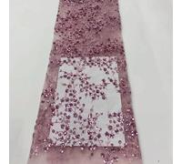 HJKTGB Tissu en Dentelle à Paillettes Scintillantes de 3/5 mètres, Maille brodée pour la Couture de Robes, Dentelle en Filet français, Paillettes Scintillantes pour l'artisanat, la