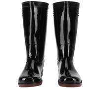 HJLIAN Bottes de jardinage professionnelles impermeables, simples, brillantes, antiderapantes, pour la peche et la ferme (noir 38)