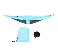 HJLIAN Chaise-lit suspendue, hamac portable a double usage, balancoire pour camping, cour, couloir, exterieur, bleu et gris