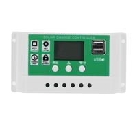 HJLIAN Controleur de charge solaire LCD 30 A 12 V 24 V, regulateur de batterie pour panneau solaire avec double sortie USB