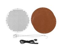 HJLIAN Lampe de croissance LED ronde 50 W a spectre complet pour plantes d'interieur, legumes et fleurs, panneau lumineux 100-240 V, prise UK