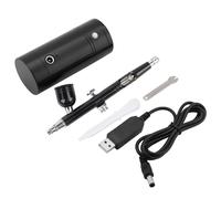 HJLIAN Mini compresseur d'air noir de 0,3 mm, pistolet aerographe, capacite de 7 cc, alimentation USB 8,4 V