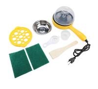 HJLIAN Mini poele electrique multifonction, cuiseur vapeur pour oufs, friteuse, outil de cuisine domestique, prise americaine 110 V, jaune