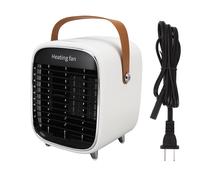 HJLIAN Mini radiateur electrique portable leger avec protection contre la surchauffe, chauffage d'appoint moderne, blanc, prise americaine 110 V