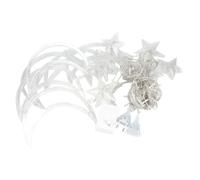 HJLIAN Rideau lumineux etoile et lune de 2,5 m, 138 LED, guirlande lumineuse decorative d'interieur, prise UE 220 V, lumiere blanche chaude