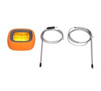 HJLIAN Thermometre de four a barbecue a double sonde, affichage numerique electronique, bouton tactile, ecran couleur, thermometre pour aliments pour barbecue