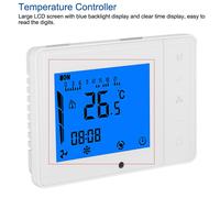 HJLIAN Thermostat de chauffage et de refroidissement a ecran LCD pour climatiseur central, blanc