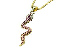 HJLJKG 14K Filled Snake Necklace For Women And Men, Classic Animal Dangle Earrings Multicolor Crystal, Minimalist Style - Choker, Reputation, A, A