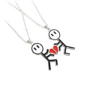 HJLJKG Accessoires pour filles en argent sterling 925 pour femmes et hommes, ensemble d'ours koala magnétique, joli couple d'épissure d'amour, collier magnétique cœur brisé, collier de connexion, A, A