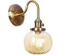 HJLJKG Application de col en Chape en Chariot, Mid Century Wal Clear/Amber Glass Shade Lantern, Lampe Murale Industrielle Vintage, Light de décoration de Ferme, E26 Bathroom Vanity Mirror Head Light