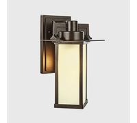 HJLJKG Applique extérieure éclairage Lanterne étanche Support Mural lumière Porche Vintage, Lampe Murale Aluminium avec Abat-Jour en Verre, Appliques murales Garage Porte de