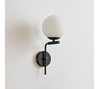 HJLJKG Applique Moderne Blanc Globe Glass Shade Wash Lampe, Iron Iron Art Flush Mount Wall Lampes pour Le Couloir du Salon Porche Porche Lautres de lit de Chambre