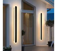 HJLJKG Applique Murale à LED rectangulaire Noire pour Porche en Acrylique IP65 3000 K, Applique Murale extérieure linéaire, Applique Murale extérieure à Longue Bande Appliques murales Modernes, pour