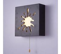 HJLJKG Applique Murale de Couloir carrée Moderne créativité Nordique Applique Murale de Chambre à Coucher en Bois avec Interrupteur à Tirette Lampe de Chevet Minimaliste de Style Japonais pour Salon
