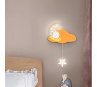 HJLJKG Applique Murale LED créative Nordique en Forme de Nuage pour Chambre d'enfant, éclairage Moderne en Forme d'étoile de Lune, Lampe Murale Minimaliste Jaune de Dessin animé avec