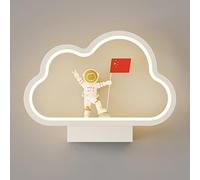 HJLJKG Applique Murale LED en Forme Lune intérieur avec décoration d'astronaute, Lampe de Chevet d'enfant, Mode 3 Couleurs, luminaires muraux créatifs pour Chambre à Coucher, Salon, Couloir