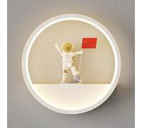 HJLJKG Applique Murale LED en Forme Lune intérieur avec décoration d'astronaute, Lampe de Chevet d'enfant, Mode 3 Couleurs, luminaires muraux créatifs pour Chambre à Coucher, Salon, Couloir