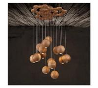 HJLJKG Chandelier Moderne à Balle Solide Compatible avec Salle à Manger/Salon 7/10 têtes V-Intage Pendant Lampe de Lampe Compatible avec Le Foyer/Restaurant, Lampe Murale