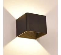 HJLJKG extérieure Noire carrée à LED Applique Murale étanche Appliques Luminaire 5W Lumières de Porche Lampes murales extérieures pour allée, escalier, Balcon