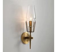 HJLJKG Geométrique Glass Shade Gold Metal, Lampes murales de Chevet à Chambre à Coucher montée Moderne pour Le Couloir Vivant Miroir des escaliers de Salle à Manger, Lampe tête de lit