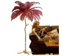 HJLJKG Lampadaire en plumes d'autruche à intensité variable, grand angle, lampadaire décoratif pour chambre à coucher, salon, bureau, lecture