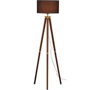 HJLJKG Lampadaire sur pied en bois avec abat-jour en tissu Lampadaire trépied de rangement Lampe d'angle pour chambre à coucher, salon, décoration minimaliste