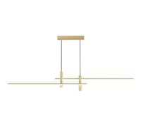 HJLJKG linéaire dimmable, Pendentif en Or Moderne en Or Mince, Lampe à Longue île Noire Minimaliste, lumière Suspendue au Plafond pour Table à Manger, Cuisine, Restaurant Bureau (Or, cm)