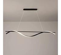 HJLJKG Lustres de Plafond Modernes, lumière Suspendue en métal linéaire, Lampe Suspendue à îlot de Cuisine Longue à Bande, Minimaliste au-Dessus des lumières de Suspension de Table à Manger, Lampe