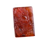 HJLJKG Natural Red Agate Dragon Pendant Chalcedony Jade Necklace