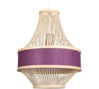 HJLJKG & Suspension Abat-Jour Creux Lanterne en Lin de Style Chinois Lustres en Osier 1 Lumière Panier en Rotin en Osier Luminaires Tissés, Lumière