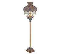 HJLJKG Suspension Européenne Style Résine Fabric Lampshade with Beads Royal Luxury Floor Light for Living Room Bedroom s for Living Room