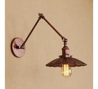 HJLJKG Vintage Applique Murale Réglable Industriel Bras Pendule Applique Murale Luminaire Métal Abat-jour Rotatif pour Salon Nuit Couloir Couloir (Couleur Rouille)