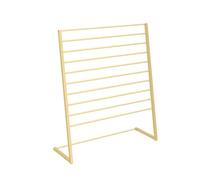 HJLKDYM Cintre À 10 Niveaux pour Foulards en Soie Et Hijabs, Porte-Rubans De Papier d'emballage, Présentoir pour Serviettes, pour Fleuriste Et Magasin De Détail(Gold,80x35x145cm)