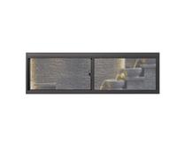 HJLKDYM Fenêtre Coulissante Affleurante, Fenêtre À Cadre En Aluminium Avec Verre Rayé, Fenêtre Mobile Avec Poignée Toilettes, Salon, Chambre, Salle Bain, Cuisine(Black-B,23.6x55.1in)