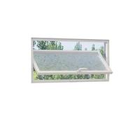 HJLKDYM Fenêtre Rectangulaire Pivotante, Fenêtre D'aération Pivotante 360°, Grande Fenêtre Encastrée Abri Jardin Avec Vitrage Rayé Salle Bain, Magasin(White-A,15.7x31.5in)