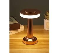 HJLRR Lampe de Table LED Portable, Veilleuse sans Fil à Contrôle Tactile Rechargeable pour Bar Restaurant Café Chambre Lampe de Chevet, Bronze