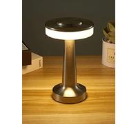 HJLRR Lampe de Table LED Portable, Veilleuse sans Fil à Contrôle Tactile Rechargeable pour Bar Restaurant Café Chambre Lampe de Chevet,silver