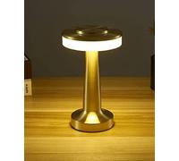 HJLRR Métal sans Fil avec Veilleuse de Bureau Rechargeable à Capteur Tactile, Lampe de Table LED Portable, Bar Restaurant Café Chambre Lampe de Chevet,gold