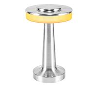 HJLRR Portative Lampe de Bureau, 3 Couleurs Lampe de Chevet Tactile a Piles, Lampe LED sans Fil Rechargeable, USB Veilleuse de Protection des Yeux pour Jardin/bar,Argent