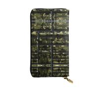 HJLUUFT Army Digital Camouflage Fonctionnel Portefeuille Femme Élégant et Fin Porte-Carte de Crédit avec Simili Cuir et Métal Fermeture Éclair, noir, One Size, Classique