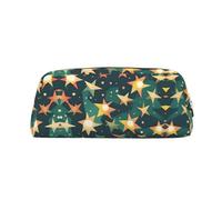 HJLUUFT Atomic Trousse à crayons portable en cuir avec motif rétro Motif étoiles