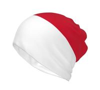 HJLUUFT Bonnet imprimé drapeau de Monaco pour homme et femme, chapeaux d'hiver chauds et souples avec tête de mort, cache-cou, écharpe, masque facial, noir, Noir , Taille unique