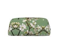 HJLUUFT Dogwood Blossoms Trousse à crayons portable en cuir élégant - Rangement de maquillage - Trousse de maquillage - Idéal pour les crayons, le maquillage et les petits objets, Argenté., Taille